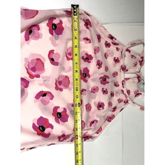 Cabi Pink Tank Top Floating Poppies Floral Tie Back Halter New - Picture 12 of 15